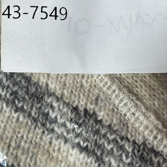 Lucky Brand Open Front Cardigan Sweater Medium Boho Aztec Tribal Knit Cream - Picture 12 of 12